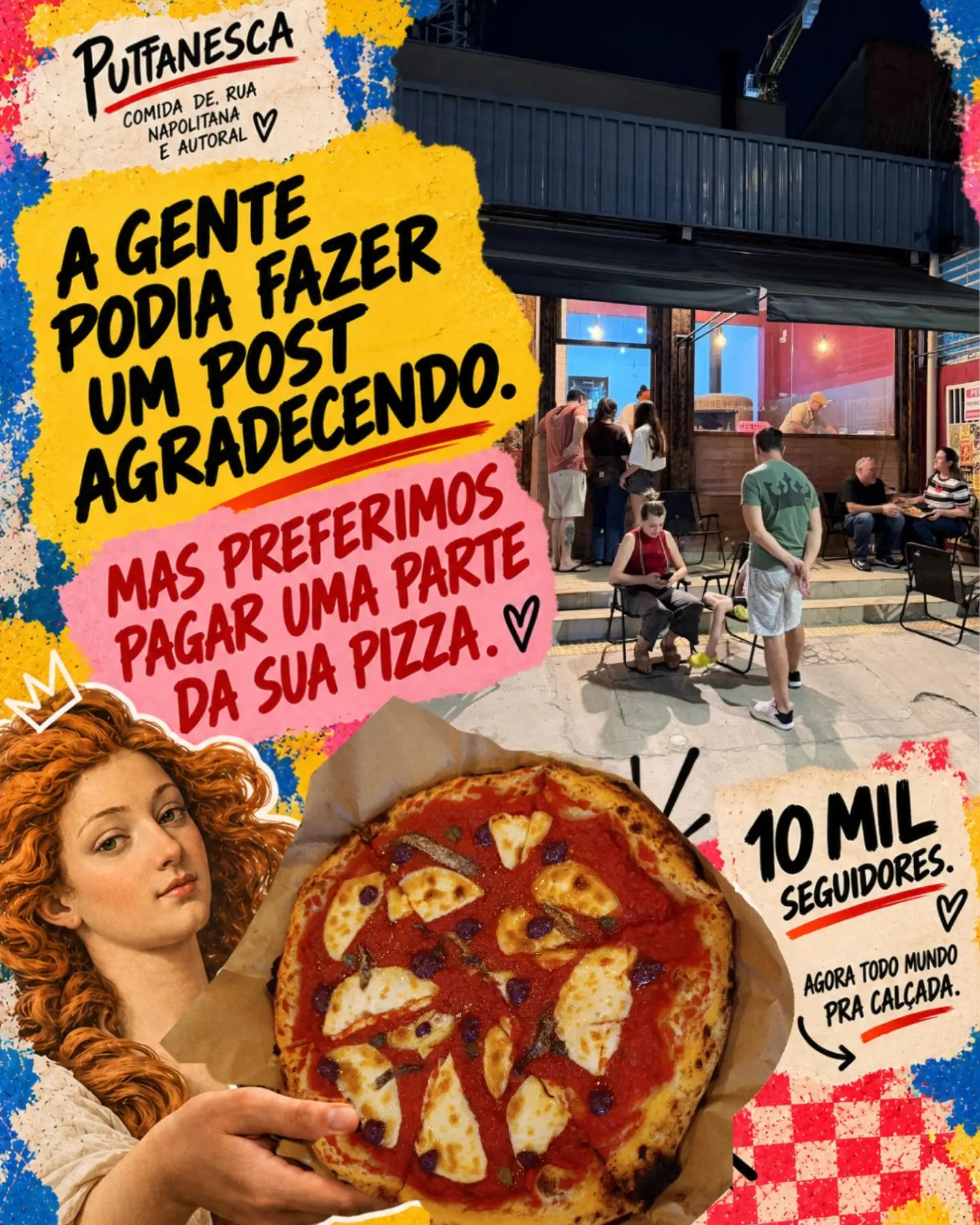 10 mil pessoas por aqui.
